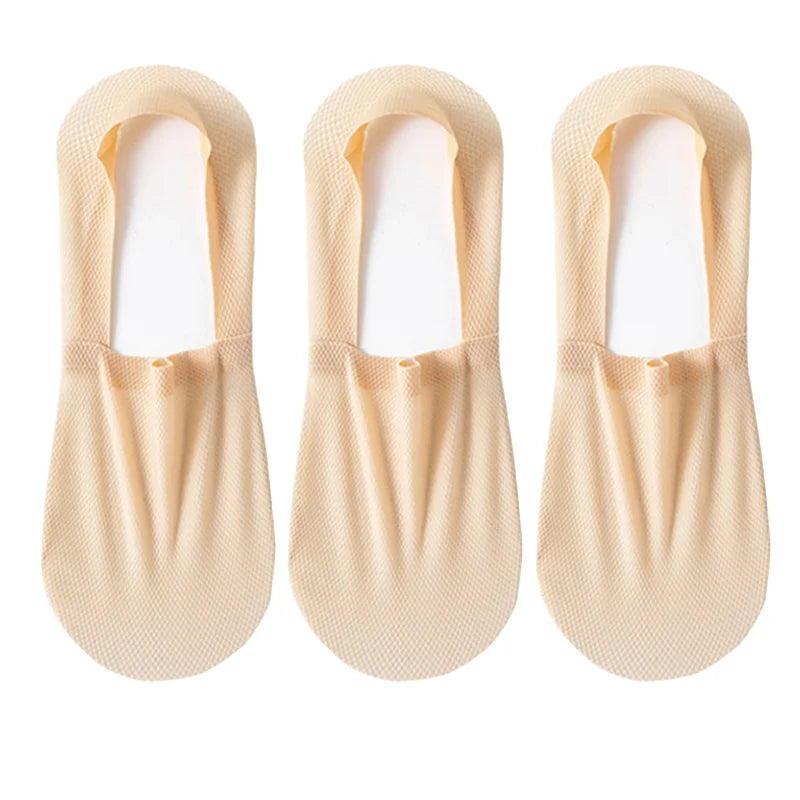 3Pairs Men Boat Socks Thin Breathable Soft Casual Summer Invisible Sock High Quality Solid Color Silicone Non-slip Low Cut Sox