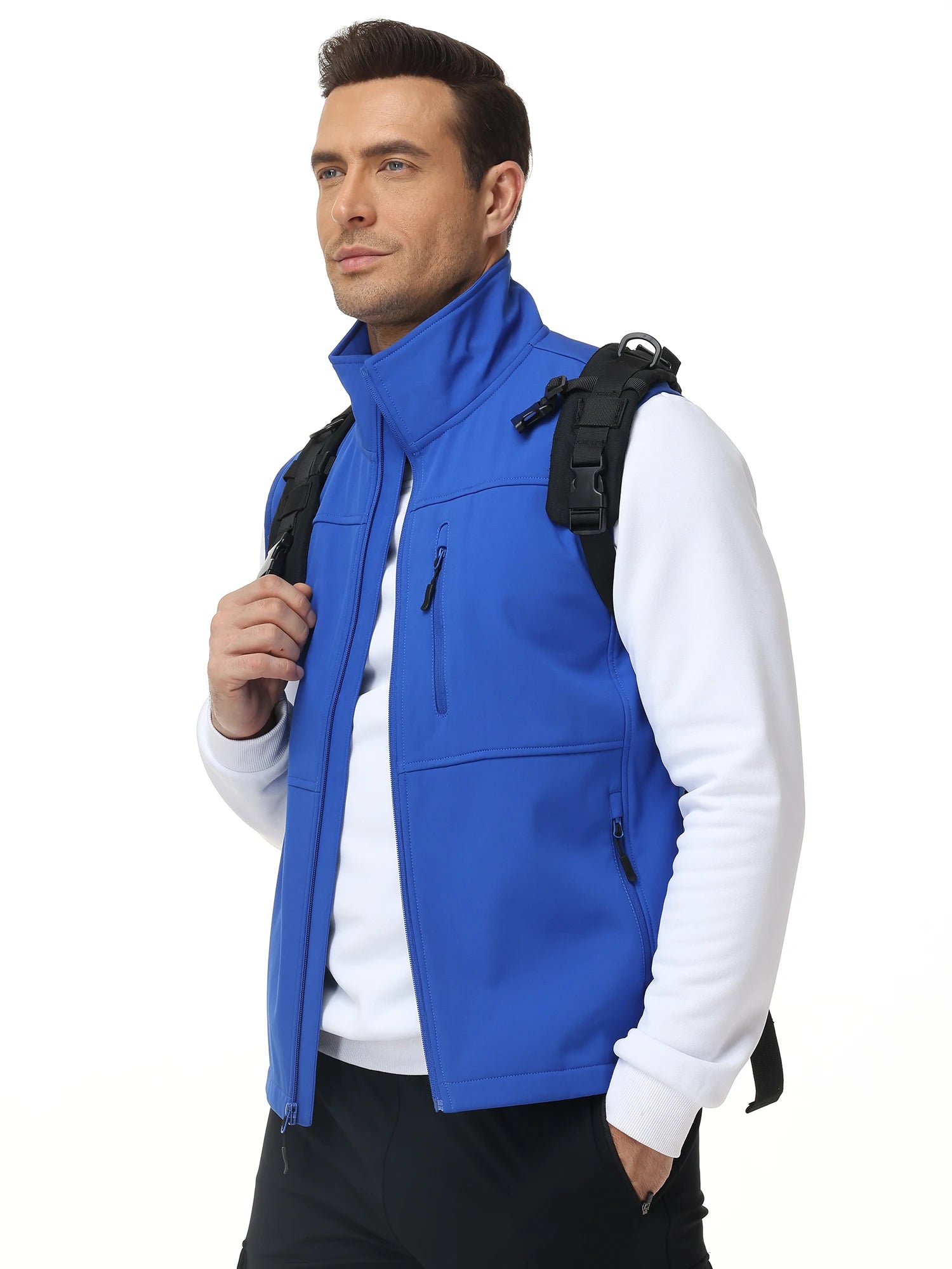 Men's Softshell Running Vest Outerwear Lightweight Windproof Sleeveless Jacket Coat for Daily Golf Cycling Hiking