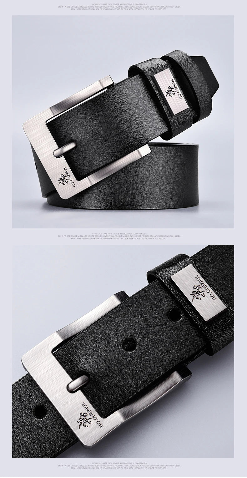 New Trend Men's High Quality Buckled Jeans Leather Casual Belt Business Cowboy Belt Men's Fashion Designer