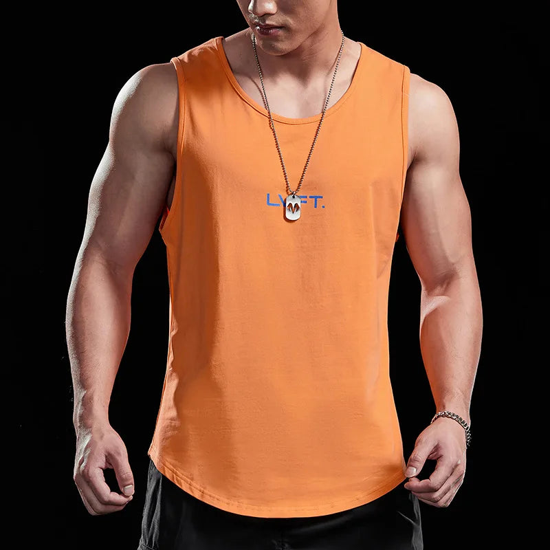 Men's Fitness Sports Tank Tops Man Gyms Workout Clothing Sleeveles Shirt Casual Summer Loose Undershirt Basketball Running Vest