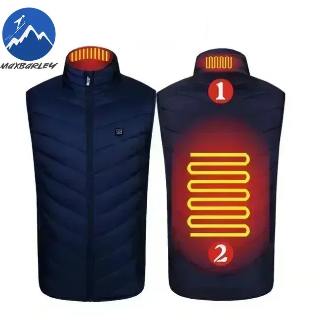 17 Zone Heating Vest Men's USB Infrared Thermal Jacket Smart Heating Clothes New Winter Cold-proof Thick Sleeveless Coat Hiking