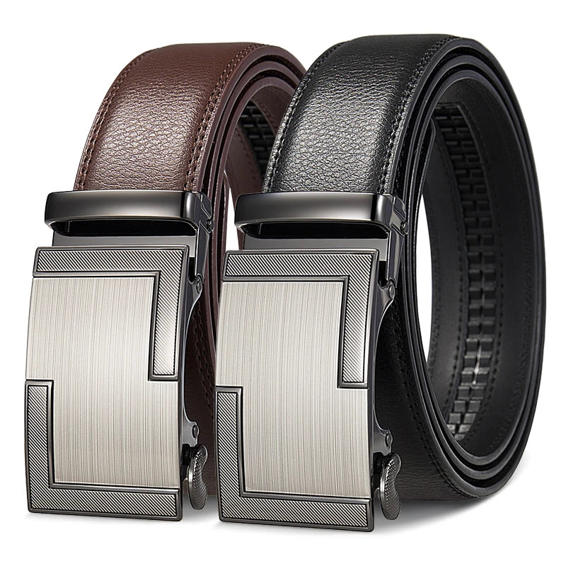 OYIFAN Men's Belt Genuine leather belt Man's high quality luxury business automatic belt Adjustable designer belt for men