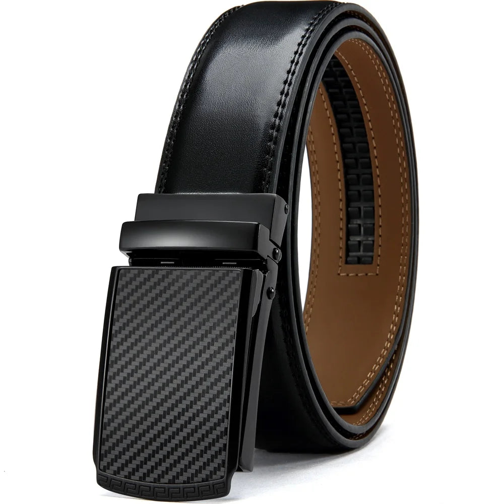 DOOPAI Mens Leather Belt Multiple Colors Automatic Available Belts Leisure Fashion Ratchet Belts for Men Pants Waistband