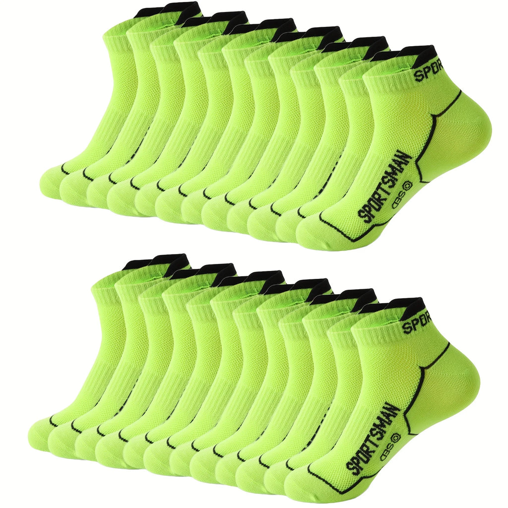 12 Pairs Men's Ankle Socks - Sports Mesh Running Socks with Moisture-Wicking, Low-Cut Casual Socks for All-Season Wear