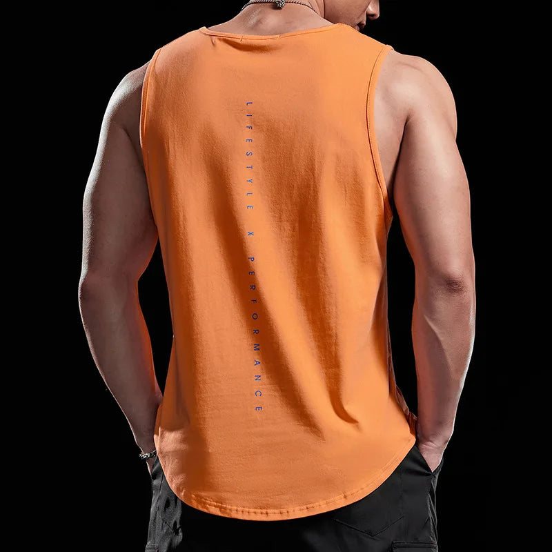 Men's Fitness Sports Tank Tops Man Gyms Workout Clothing Sleeveles Shirt Casual Summer Loose Undershirt Basketball Running Vest