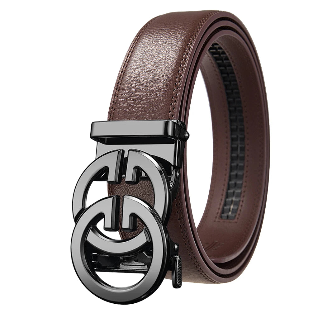 OYIFAN Men's Belt Genuine leather belt Man's high quality luxury business automatic belt Adjustable designer belt for men