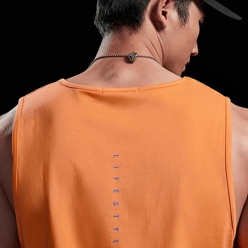 Men's Fitness Sports Tank Tops Man Gyms Workout Clothing Sleeveles Shirt Casual Summer Loose Undershirt Basketball Running Vest