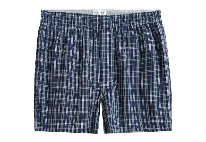 5Pcs/lot Boxer Men Thin Summer Underwear Cotton Man Big Size Short Breathable Plaid Flexible Shorts Boxer Male Underpants