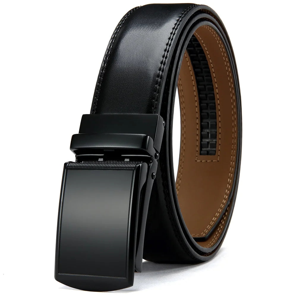 DOOPAI Mens Leather Belt Multiple Colors Automatic Available Belts Leisure Fashion Ratchet Belts for Men Pants Waistband