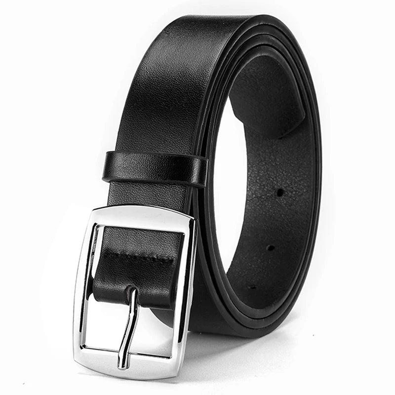 New Luxury Belt for Men PU Leather Belt Metal Pin Buckle High Quality Famous Brand Designer Waist Strap Belt for Jeans Plus Size