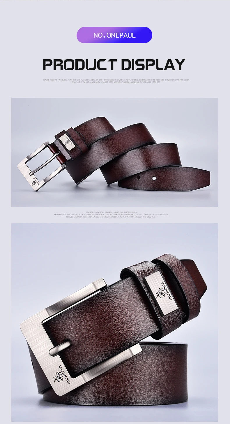 New Trend Men's High Quality Buckled Jeans Leather Casual Belt Business Cowboy Belt Men's Fashion Designer