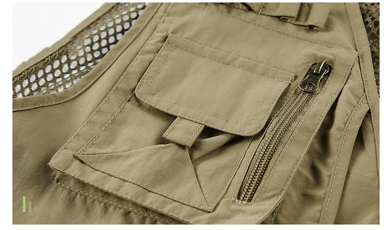 FGKKS 2023 Outdoor Leisure Vest Men's New Multi-Pocket Breathable Outdoor Sports Coat High-Quality Design Leisure Vest Men