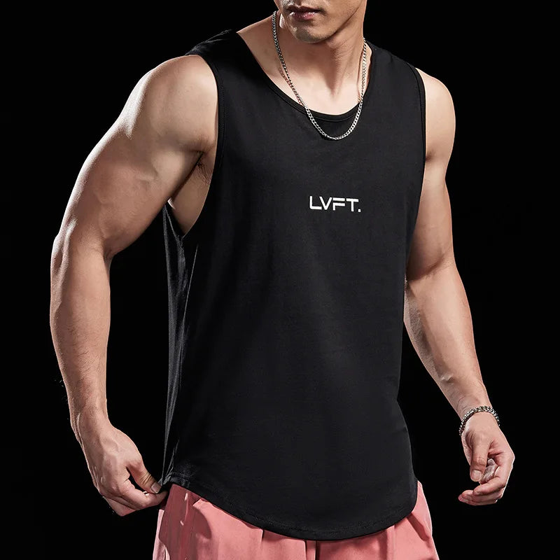 Men's Fitness Sports Tank Tops Man Gyms Workout Clothing Sleeveles Shirt Casual Summer Loose Undershirt Basketball Running Vest