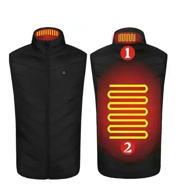 21 Areas Heated Vest Men's New Winter Jacket Usb Graphene Heating Clothes Women's Ski Camping Waterproof Thick Sleeveless Coat