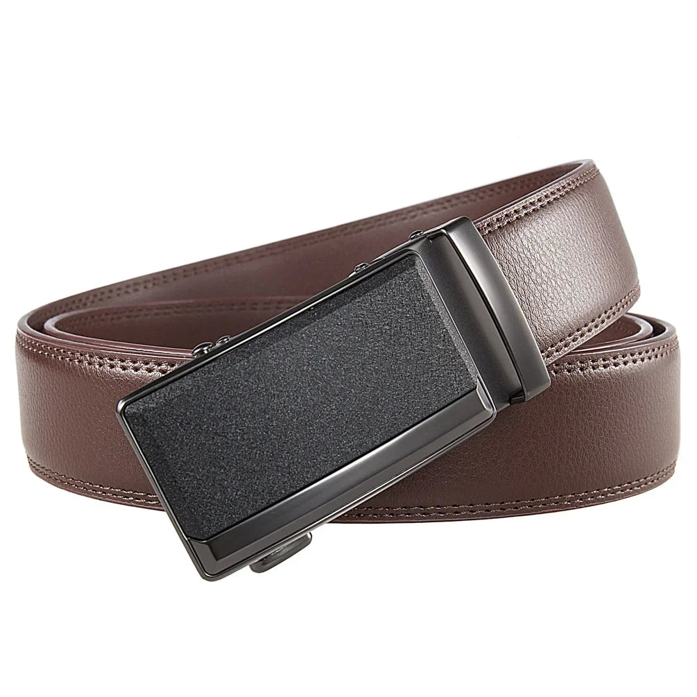Plus Large Size 130 140 150 160 170cm Men's Leather Belts Fashion Automatic Buckle Cowskin Belt Luxury Designer 3.5cm Width