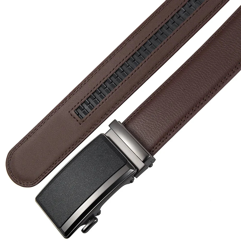 Plus Large Size 130 140 150 160 170cm Men's Leather Belts Fashion Automatic Buckle Cowskin Belt Luxury Designer 3.5cm Width