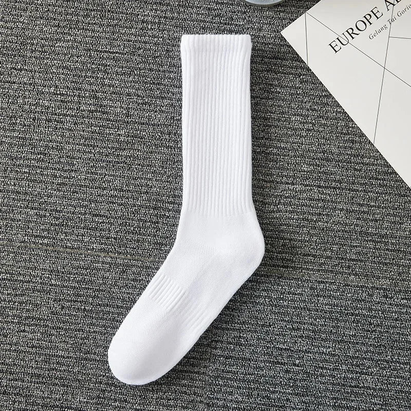 Thickened Cotton Sports Socks For Men Mid-Calf Basketball Stockings Sweat Absorbent Anti-Odor Running Socks Pure Cotton Towel Bo