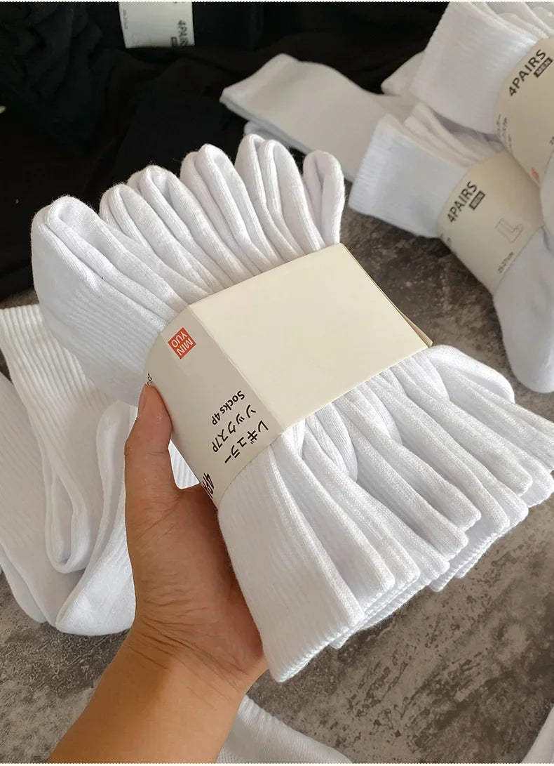 Thickened Cotton Sports Socks For Men Mid-Calf Basketball Stockings Sweat Absorbent Anti-Odor Running Socks Pure Cotton Towel Bo