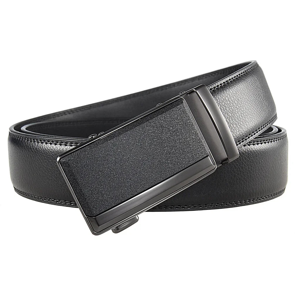 Plus Large Size 130 140 150 160 170cm Men's Leather Belts Fashion Automatic Buckle Cowskin Belt Luxury Designer 3.5cm Width
