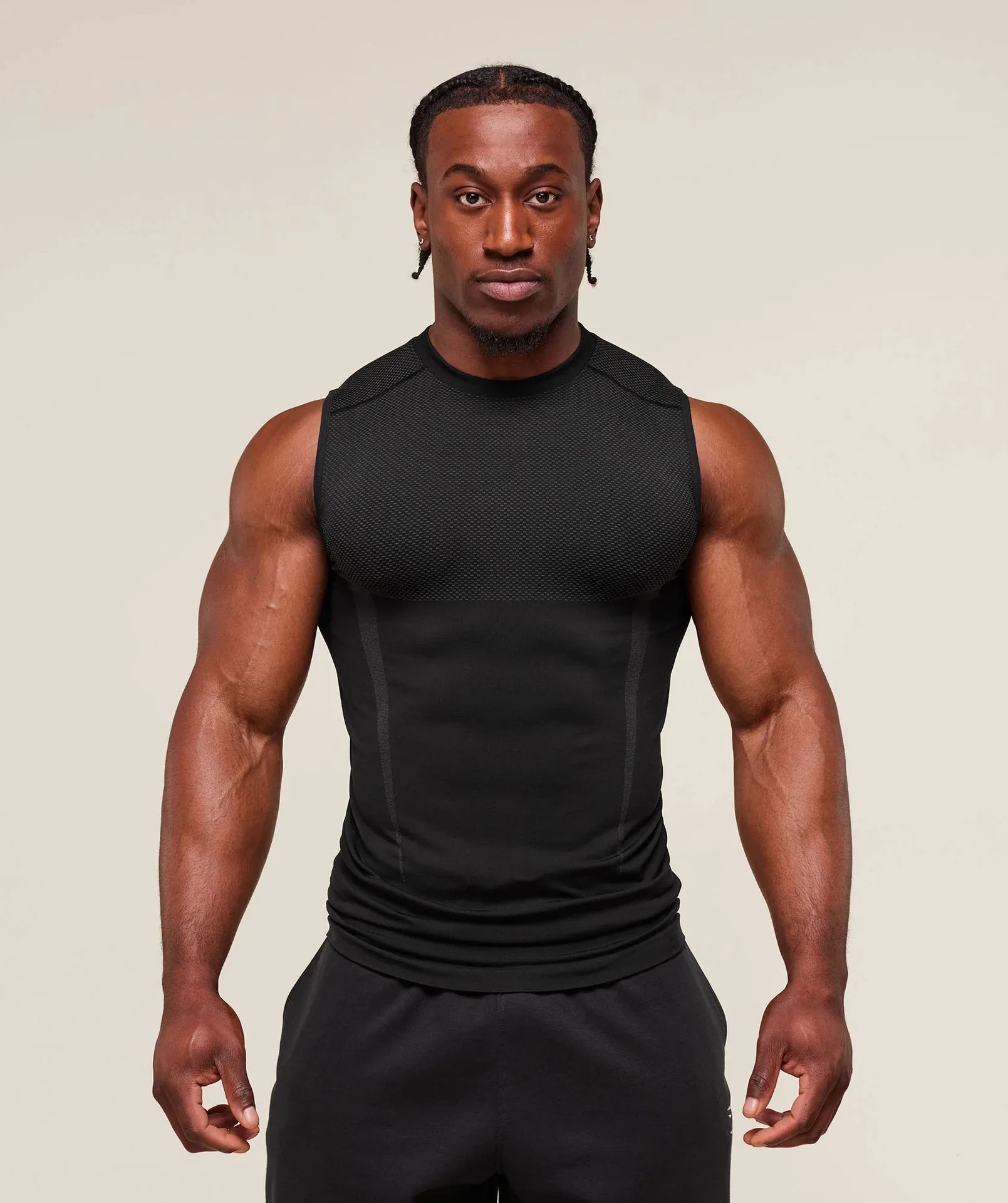 Men's Tight vest sports summer quick-drying breathable seamless fitness running training stretch tight top man sleeveless vest
