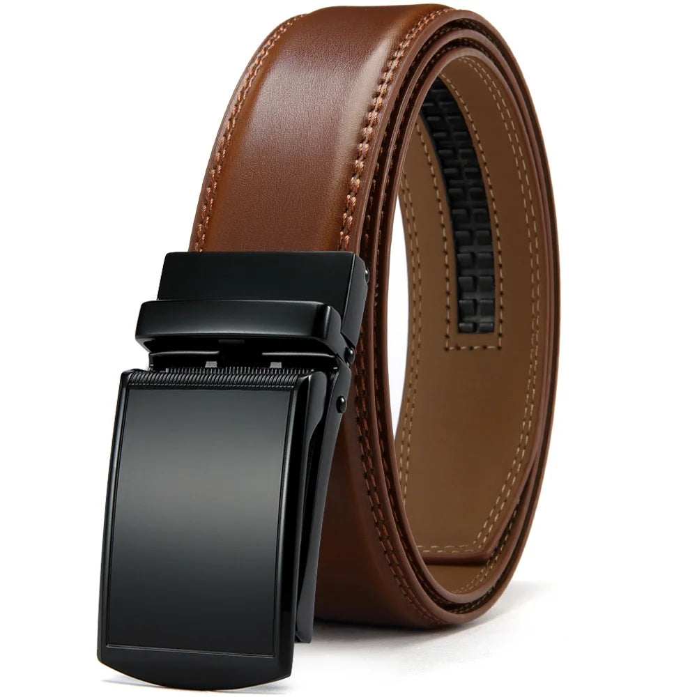 DOOPAI Mens Leather Belt Multiple Colors Automatic Available Belts Leisure Fashion Ratchet Belts for Men Pants Waistband