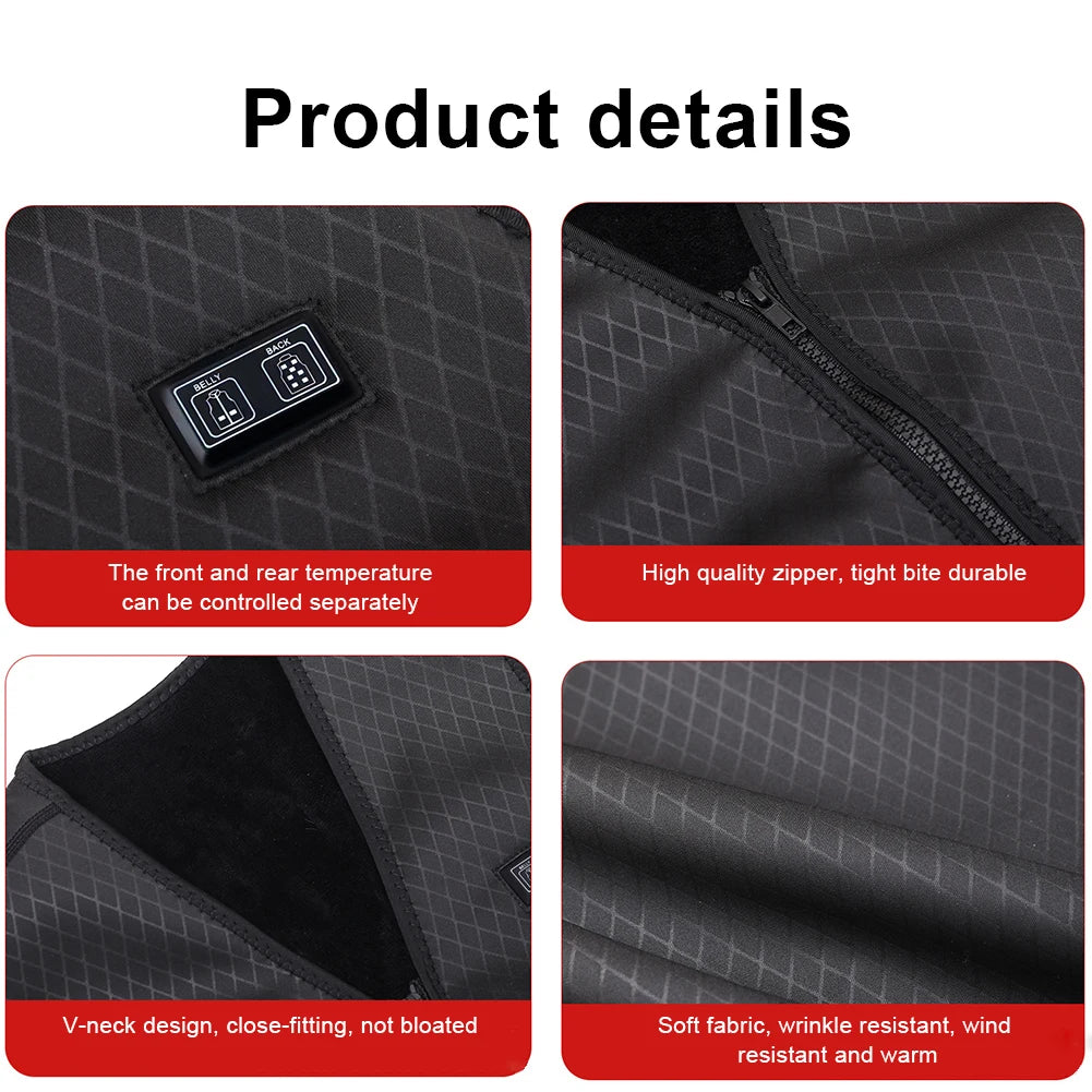 7 Area Heated Vest Electric Heated Jacket Women Men Winter Thermal Heat Coat for Camping Hiking Fishing Skiing Motorcycle Jacket