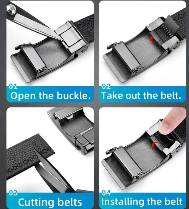 Luxury Belt High Quality Genuine Leather Belt, Automatic Buckle Belt Men's Business Belt Casual Fashion Designer Belt for Men